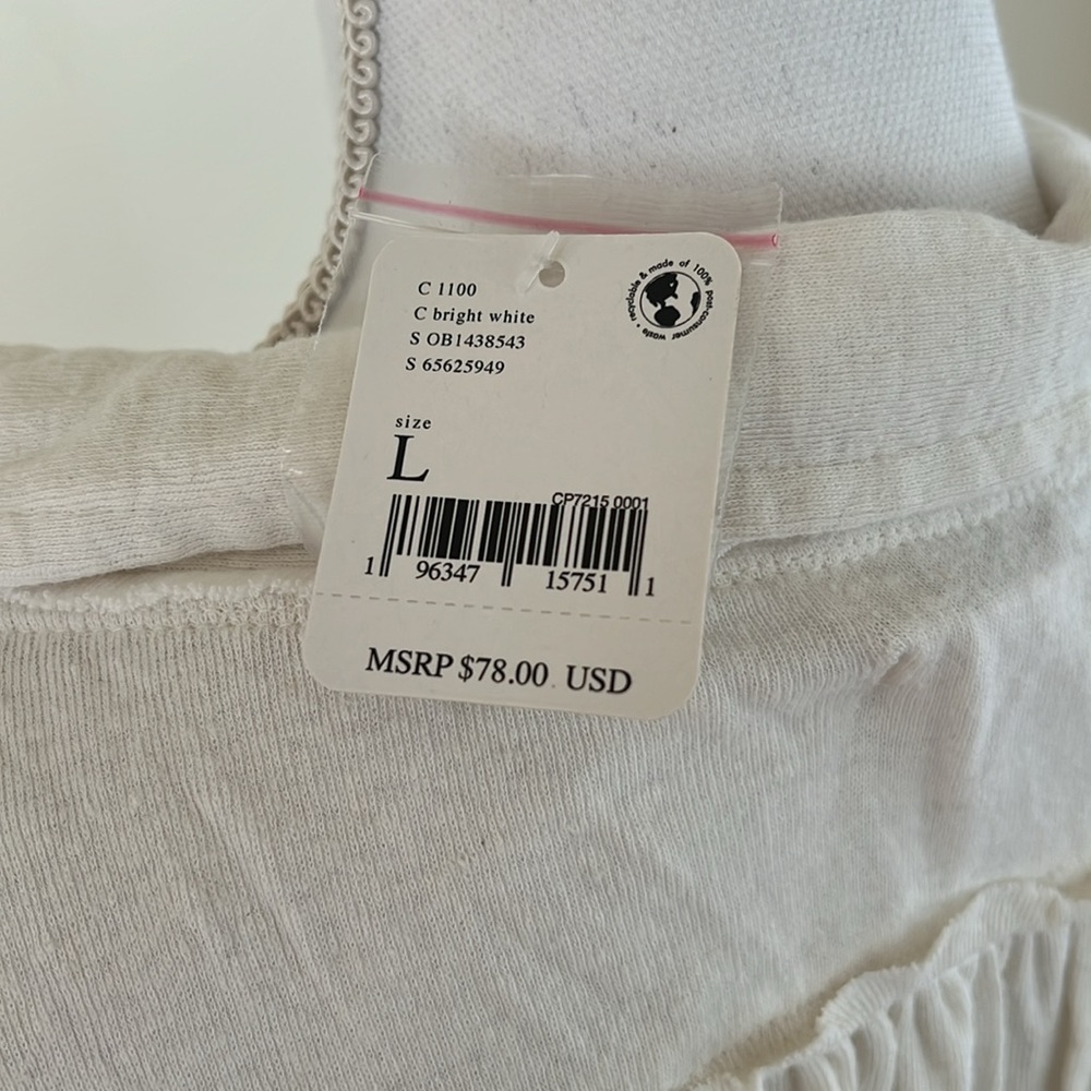 NWT Free People white long sleeve crop top - Picture 7 of 7
